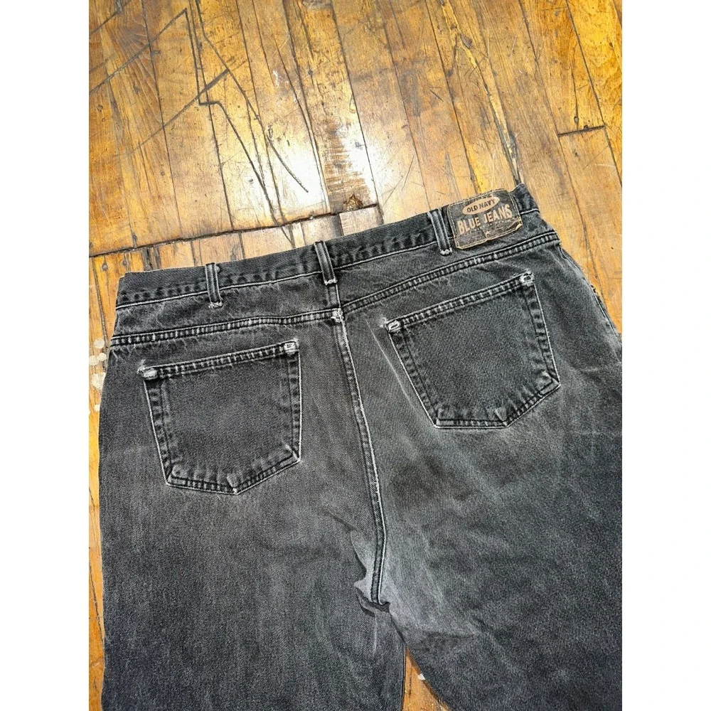 Old Navy Jeans Men's‎ Size 40x34 Black Denim Casual Flat Front Straight Leg